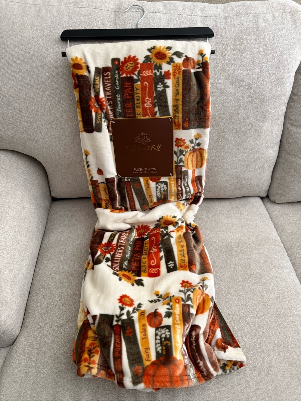 Fall Sweet Fall Plush Throw Blanket Books Pumpkins